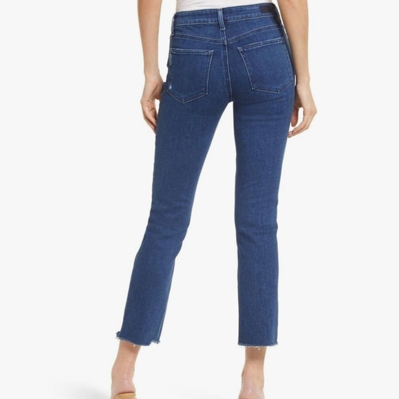 PAIGE Amber Mid Rise Straight Leg in Aegean Distressed - 30 - Picture 2 of 13